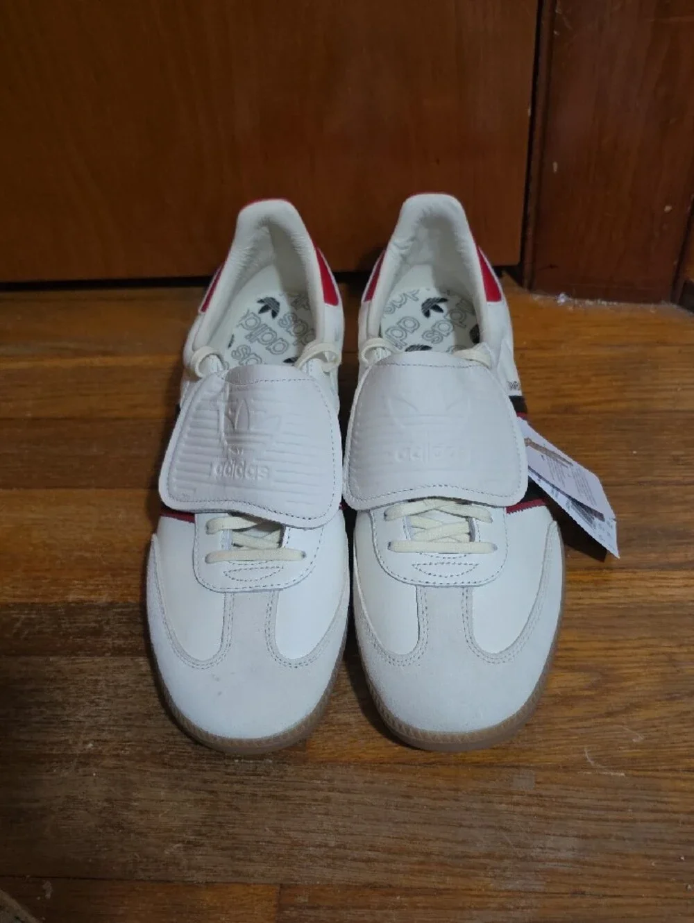 NWT adidas Samba White with Red and Black Stripes Men's Sneakers Size 13